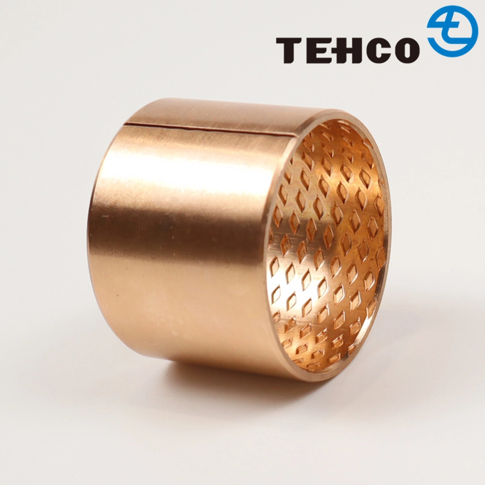 Forest Machine FB090 Oilless Bearing Made of CuSn8P with Diamonf Oil Sockets Wrapped Bronze Sliding Self Lubricating Bushing